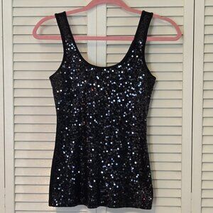 Express Dark Grey Sequined Tank/Camisole - Size S